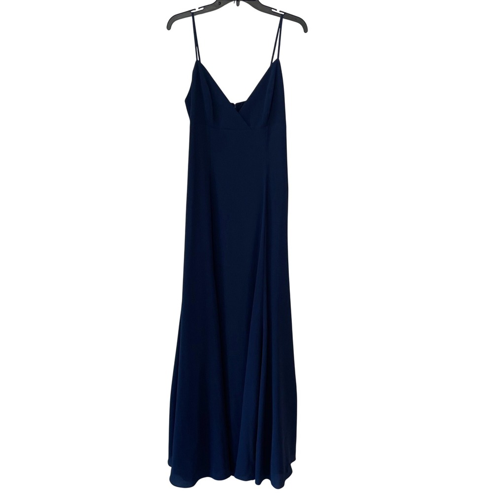 Love Story by Joanna August Bridesmaid‎ Maxi Gown Dress 8 Blue V-Neck Wedding